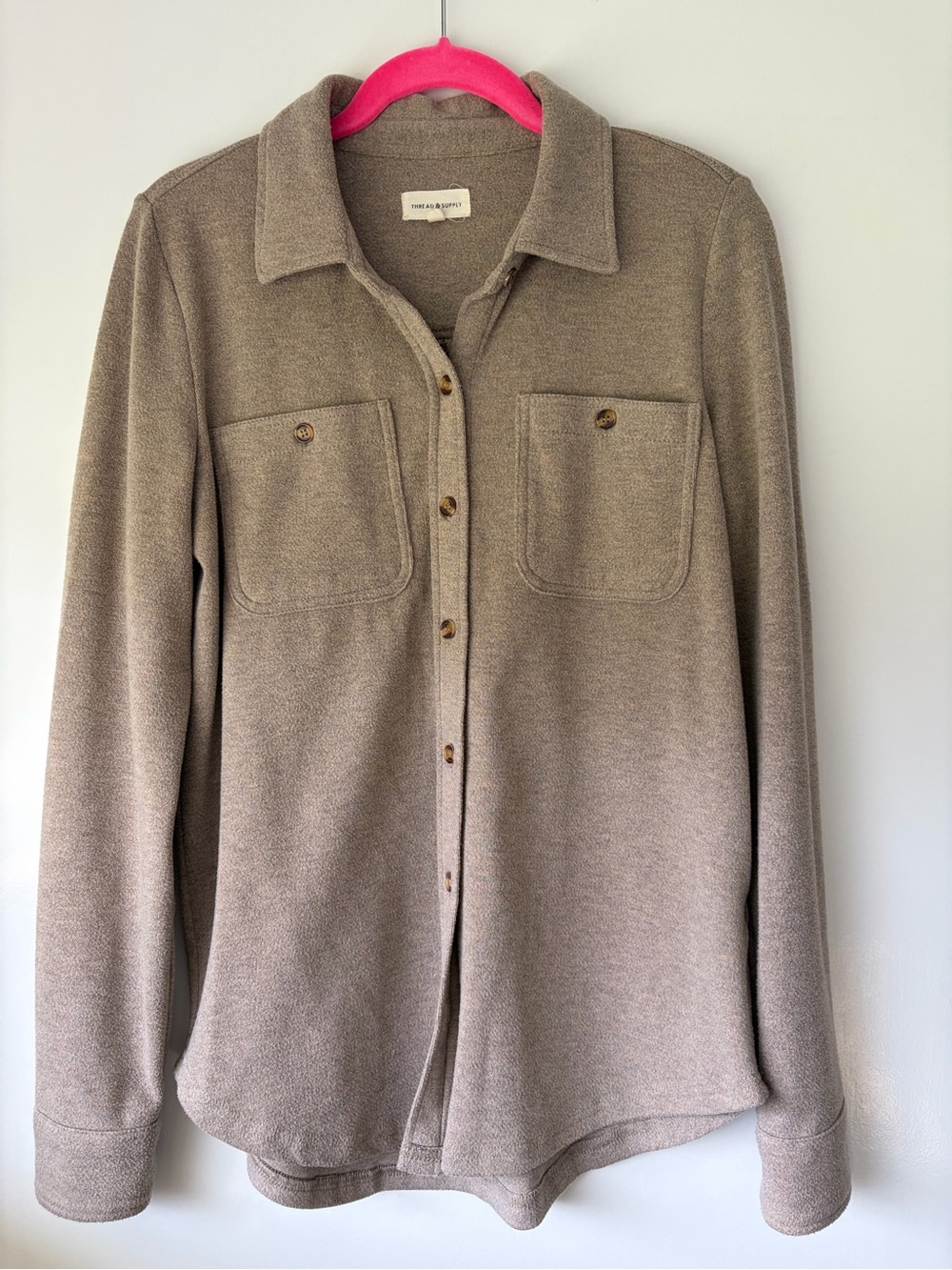 Thread & Supply Women’s Taupe Button-Down Shirt - Size XS